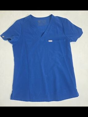 Figs Royal Blue Casma Three Pocket Scrub Top XS
